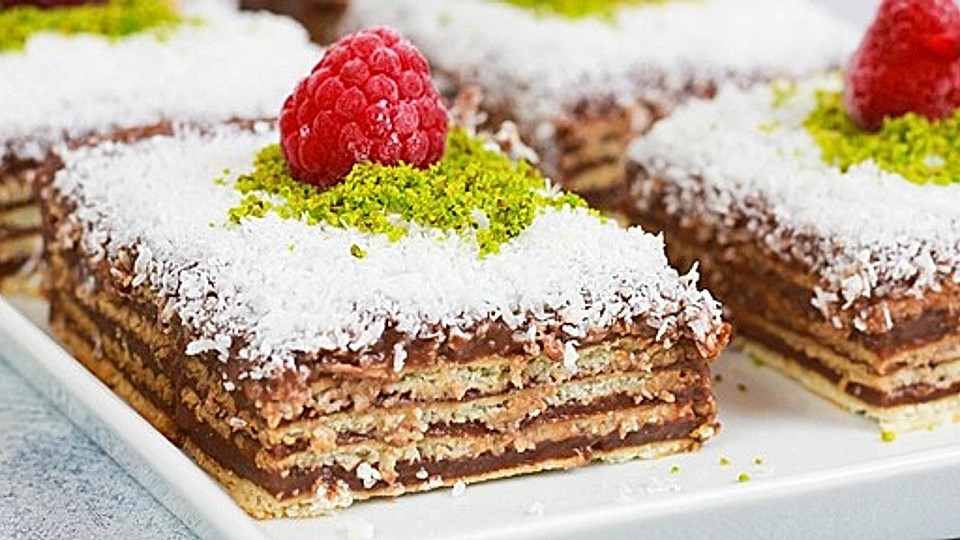 Butterkekskuchen Mit Schokopudding Und Kokosraspeln Von Cookbakery Chefkoch